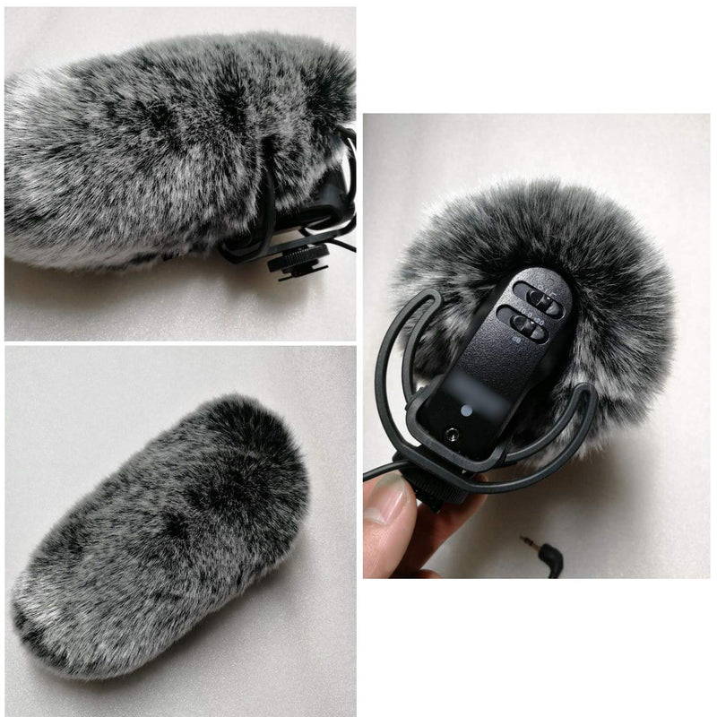 YOUSHARES Microphone Furry Windscreen - Outdoor Wind Cover Muff Mic Wind Shield Fur Pop Filter as Foam Cover Compatible with Rode VideoMic Pro+ Microphone Fur Windscreen