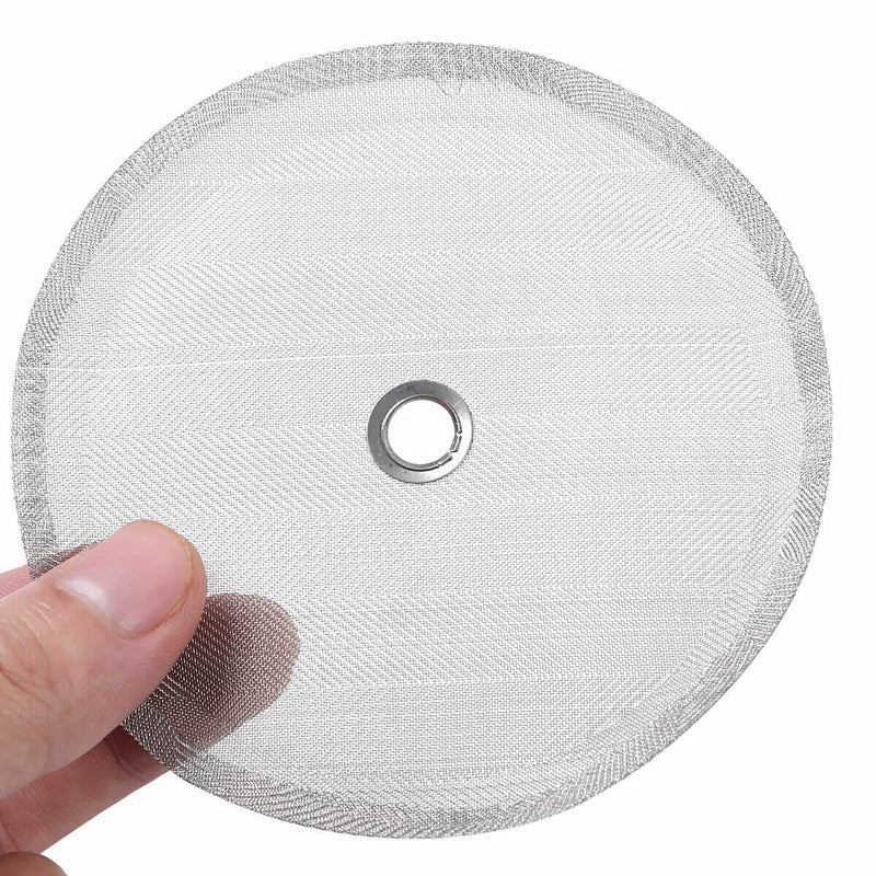French Press Replacement Filter Screen (2pack) - Includes Metal Center Ring - Universal 8-Cup Stainless Steel Reusable Filter