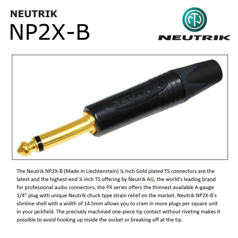 1 Meter - Gotham GAC-1 Ultra Pro - Premium, Low-Capacitance (21 pf/Ft) Guitar Bass Instrument Cable - with Straight to Angled 6.35mm Neutrik Gold Plated TS Connectors