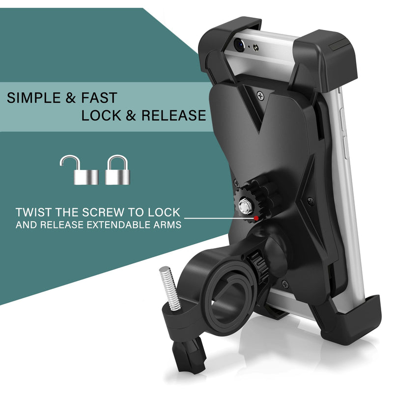 [AUSTRALIA] - Artix Bicycle Mount Phone Holder for Bike, Cradle Stand Features 360 Rotation Capability and Universal Clamp for iPhone/Android/Samsung/Nexus (Black) 