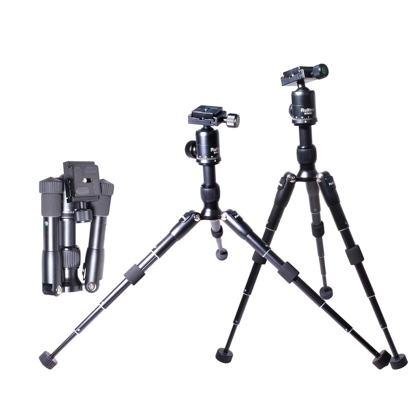 Ruittos Tabletop Tripod, Mini Tripod, 22inch High, with 360 Degree Pan Ball Head, Aluminum Alloy, Ultra Compact, Portable for DSLR, Travel