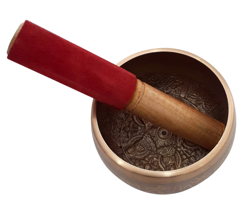 Tibetan Mediation Singing Bowl Handcrafted Sound Therapy Instrument For Healing & Mindfulness Antique Copper