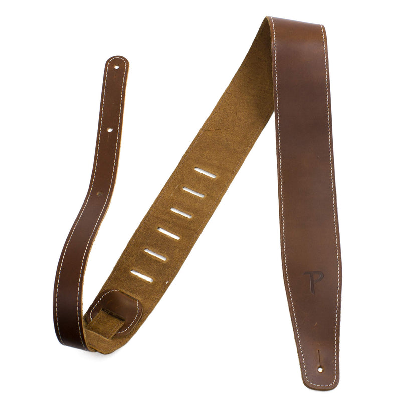 Perri's Leathers Baseball Leather Guitar Strap, Tan, Adjustable Length 41” to 56”, Soft Backing, Comfortable, 2.5" Wide