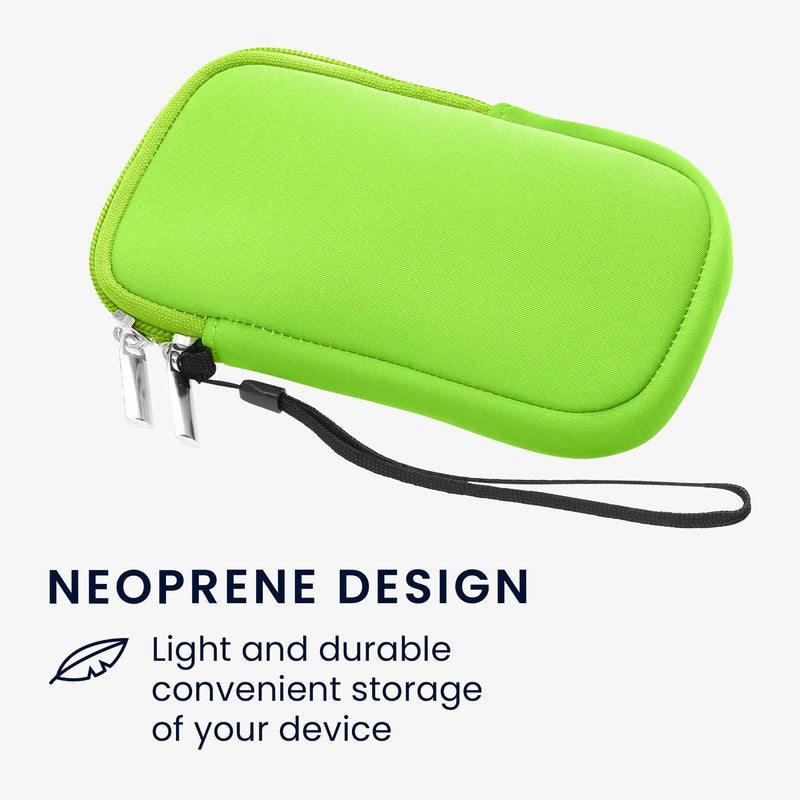 kwmobile Neoprene Phone Pouch Size XL - 6.7/6.8" - Universal Cell Sleeve Mobile Bag with Zipper, Wrist Strap - Neon Green XL - 6,7/6,8"