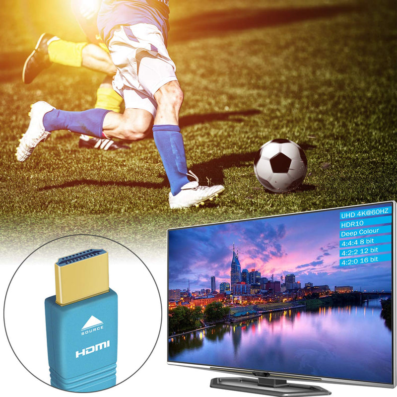 BlueAVS 6 Feet HDMI Fiber Optic Cable 4K 60Hz HDMI 2.0b High Speed 18Gbps Dynamic HDR10 HDCP2.2/2.3 eARC Black 4K_6FT_BlackCable BlueHousing