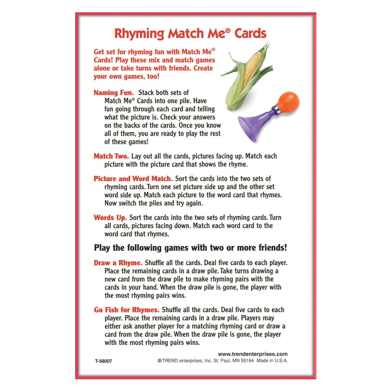 Trend Rhyming Words Match Me Flash Cards