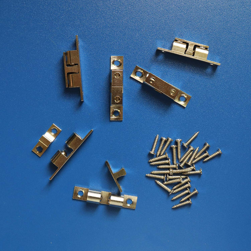 50MM Ball Catch Omitfu Set of 6 Solid Brass Chromium Plated Adjustable Double Ball Tension Roller Catch Latch Hardware Fitting for Cabinet Closet Furniture Door with Screws 50mm Silver