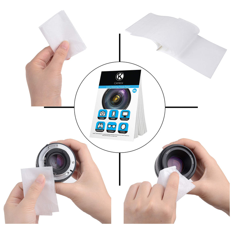 [AUSTRALIA] - Camkix Lens Cleaning Paper Tissue 11x booklets/550 Sheets + 2X Double Sided Cleaning Cloth - Lens Cleaning Paper for Use on Camera Lenses - Double-Sided Cleaning Cloth for Use on Electronic Screens 