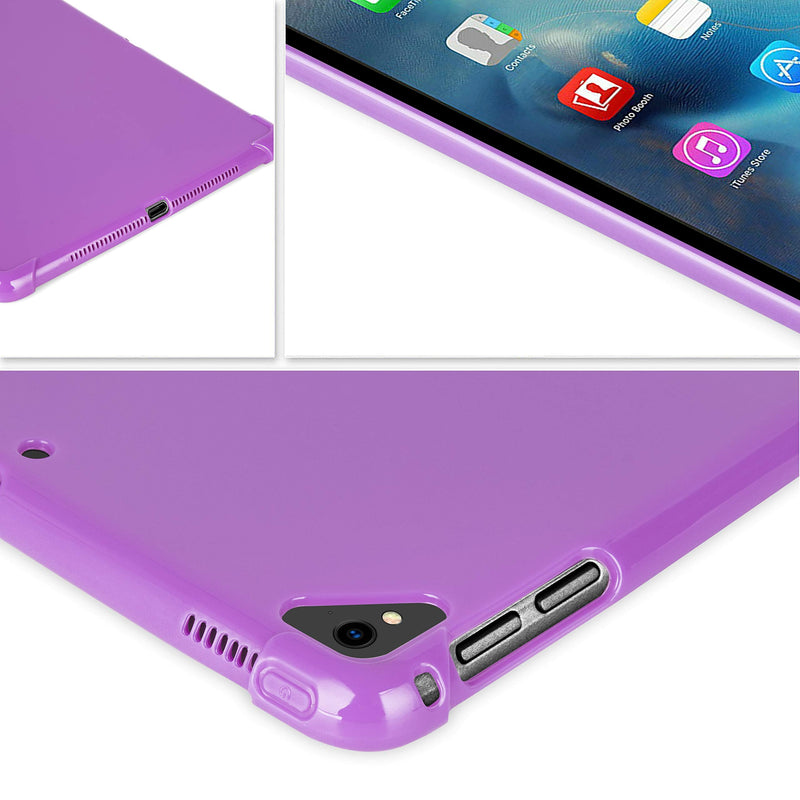 KIQ iPad 9.7 5th 6th Gen Case, TPU Skin Protection Anti Slip Lightweight Cover for Apple iPad 9.7 2017/2018 5th & 6th Generation [Purple] TPU Purple