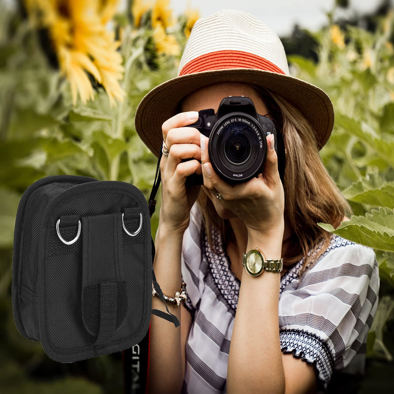 Serounder Bags for Cameras and Photographic Equipment, Camera Lens Filter Carry Case, 9-Pocket Lens Filter Wallet Pouch Bag Travel Holder Belt Bag with Detachable Strap