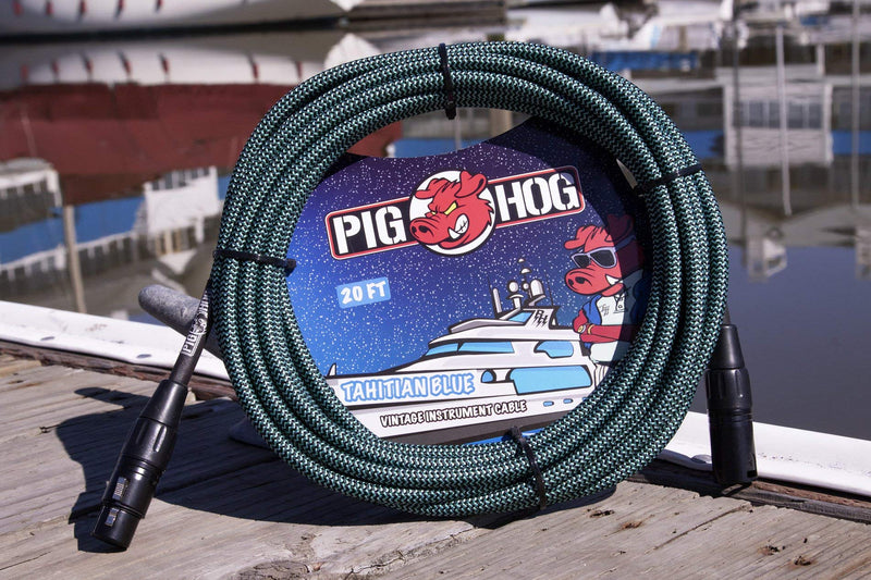 Pig Hog PHM20TAB High Performance Tahitian Blue Woven XLR Microphone Cable, 20 ft.