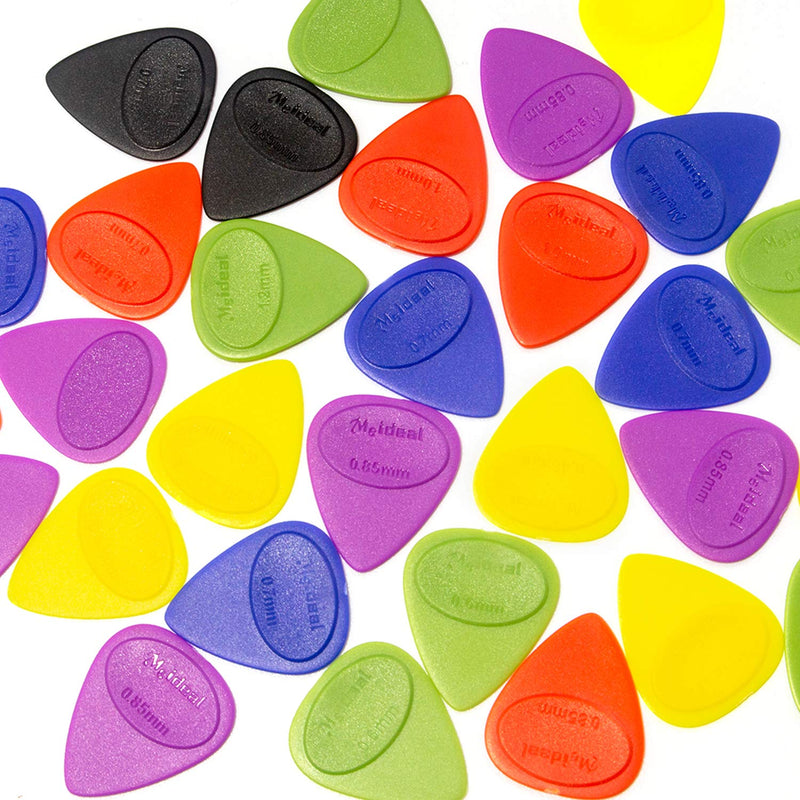 30 PCs Guitar Picks with Guitar Tuner, Fansjoy Guitar Plectrums for Electric/Acoustic/Bass Guitar/Ukulele, Including Thin, Medium, Heavy & Extra Heavy Gauges (0.46 0.6 0.7 0.85 1.0 1.2mm)