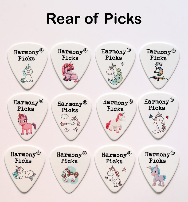 12 Unicorn Guitar Picks Premium Celluloid Plectrums