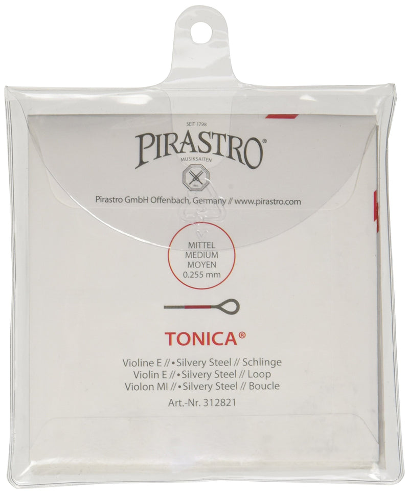 Pirastro 4120 Tonica Synthetic Core Violin String Set, E-Loop Envelope, 4/4 Size