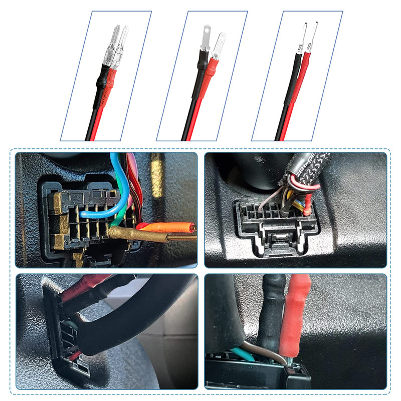 Radar Detector Hardwire Power Cord, Rearview Mirror Plug Cable, with Inline Fuse Holder,Suitable for Uniden Escort Beltronics Valentine One Cobra Whistler Radar Detector,3-Piece Set,16'' (RJ11) RJ11