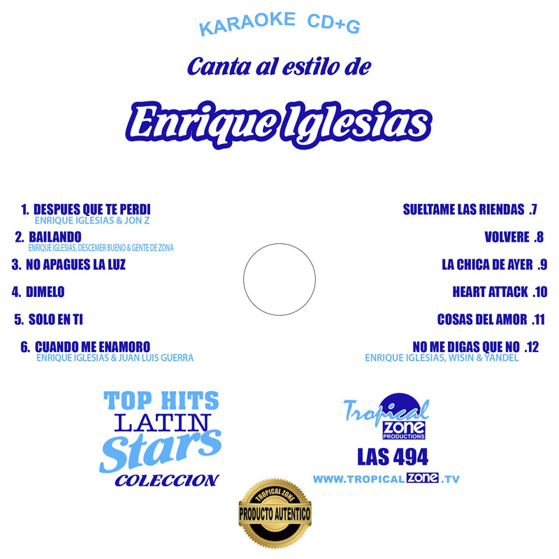 Karaoke Top Hits Latin Stars 494 Enrique Iglesias