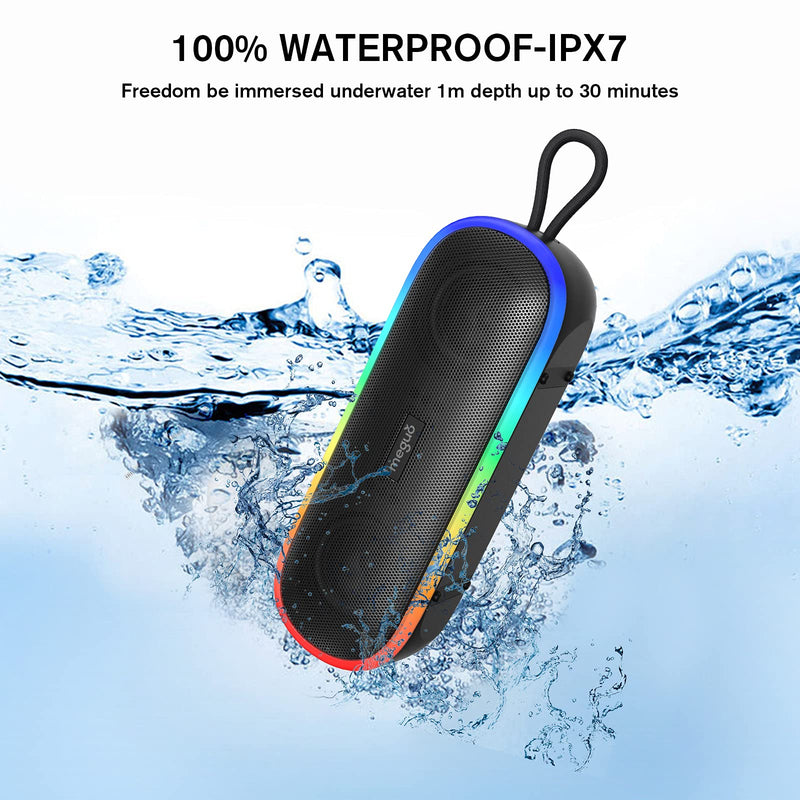 [AUSTRALIA] - Bluetooth Speakers,IPX7 Waterproof Speaker with 20W Powerful Sound,Portable Wireless Speakers with Extral Bass,for Beach Pool Camping Outdoors,Christmas/Birthday Gift for Men,Women,Friends Lightblack 