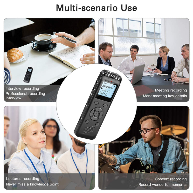 16GB Digital Voice Recorder - YDEROD Voice Activated Recorder with Playback, USB Charge, MP3 Player，A-B Repeat - Mini Portable Recorder Devices for Lectures, Meetings, Interviews