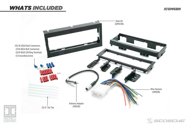 SCOSCHE Install Centric ICGM6BN Compatible with Select GM 1992-01 Complete Basic Installation Solution for Installing an Aftermarket Stereo Complete Installation Kit