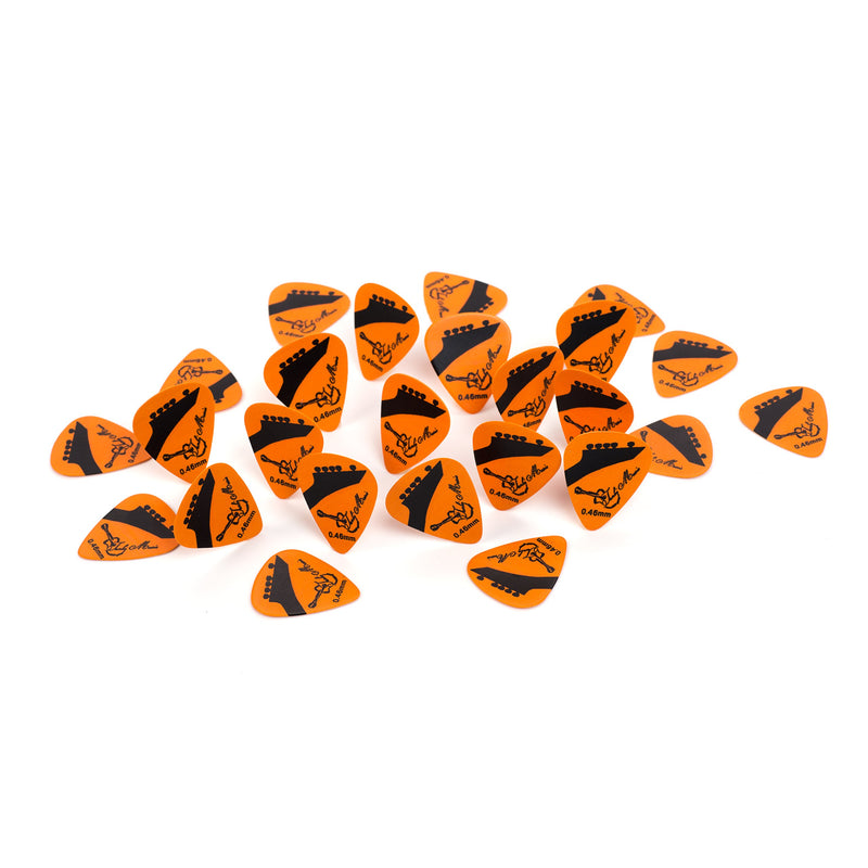 Tanbi Music Premium Celluloid Guitar Picks, P212 – 25 Extra Thin (0.46mm) Pack 0.46 orange