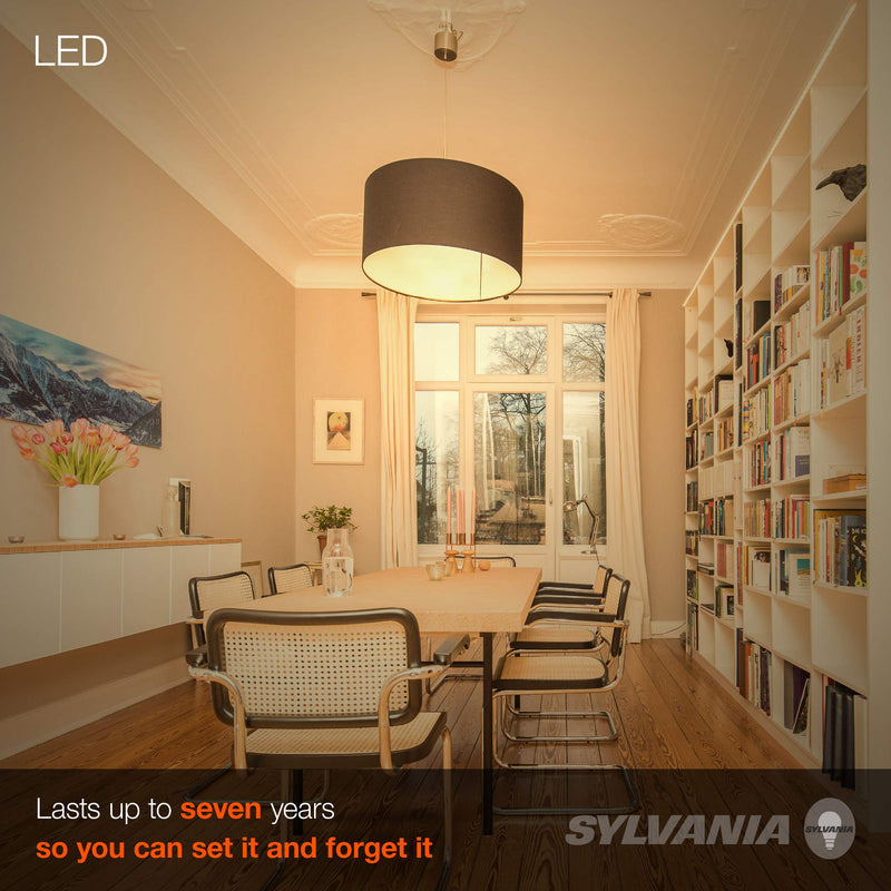 SYLVANIA 40821 LED A19 60W Equivalent, Efficient 8.5W, Soft White Color Temperature 2700K, 8 Pack Soft White (2700K)