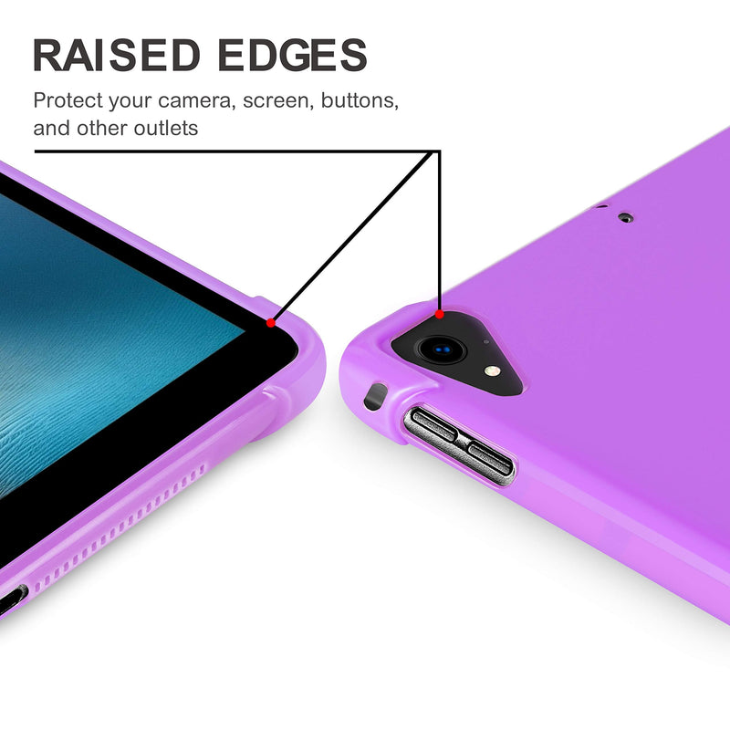 KIQ iPad 9.7 5th 6th Gen Case, TPU Skin Protection Anti Slip Lightweight Cover for Apple iPad 9.7 2017/2018 5th & 6th Generation [Purple] TPU Purple
