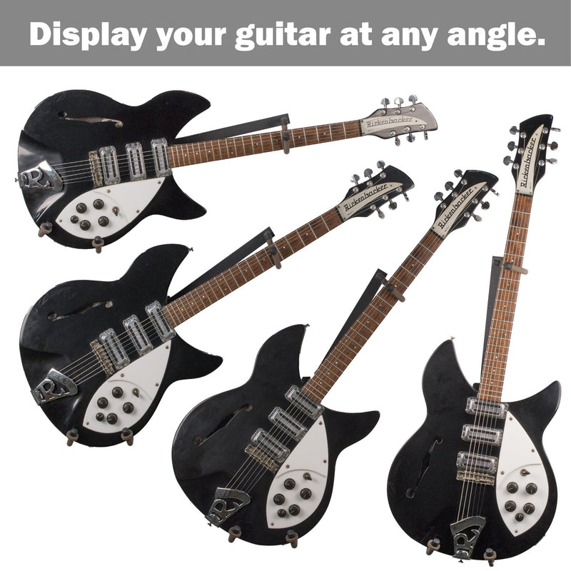 String Swing Guitar Holder Horizontal Low-Profile Narrow-Body for Flat Wall Mount Bass and Electric Guitars- 1 Piece Unit CC151-LPN-FW Low Profile Electric or Narrow Body