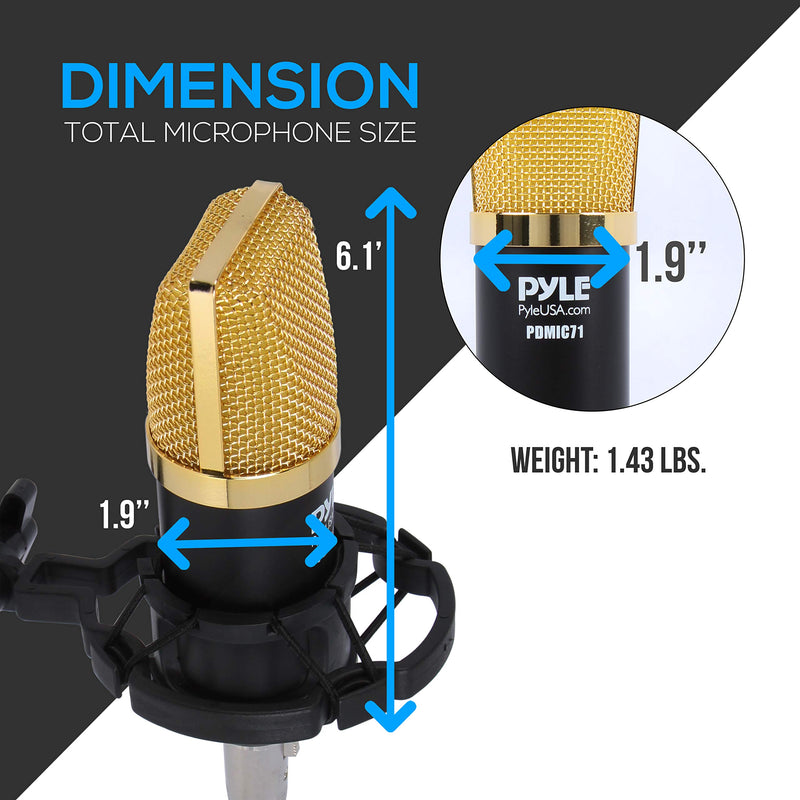 [AUSTRALIA] - Condenser Microphone Bundle, 3.5 mm Recording Microphone, Shock Mount Plug and Play,Computer Microphone, Podcast, Recording, Studio Vocal, YouTube - Pyle PDMIC71 