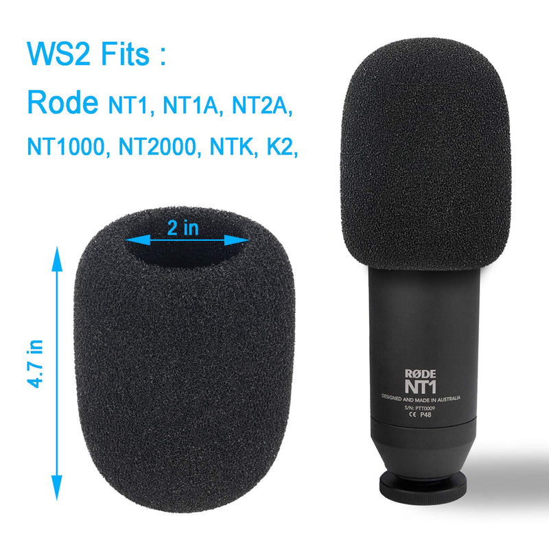 Rode NT1A Mic Stand with Pop Filter - Microphone Boom Arm Stand with Windscreen Foam Cover for NT1A, NTK, K2, NT2 A Rode Podcaster by YOUSHARES