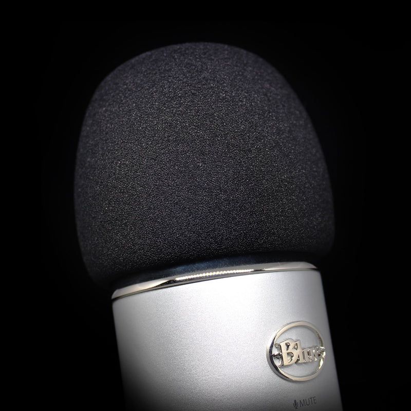 Foam Windscreen for Blue Yeti Microphone - Pop Filter made from Quality Sponge Material that Filters Unwanted Recording and Background Noises - Black Color