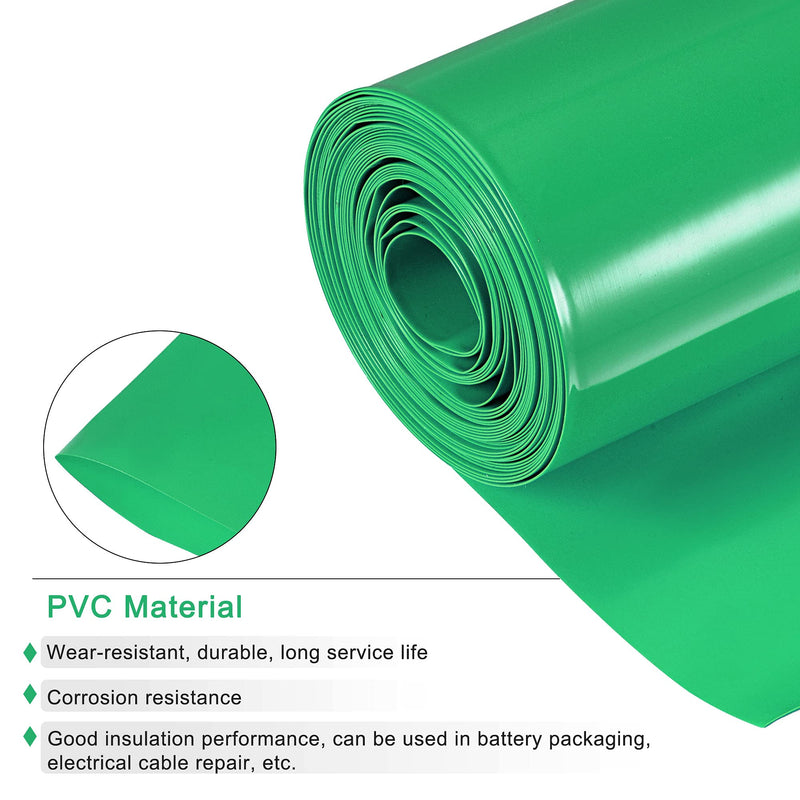 MECCANIXITY Battery Wrap PVC Heat Shrink Tubing 150mm Flat 10 Feet Light Green Good Insulation for Battery Pack