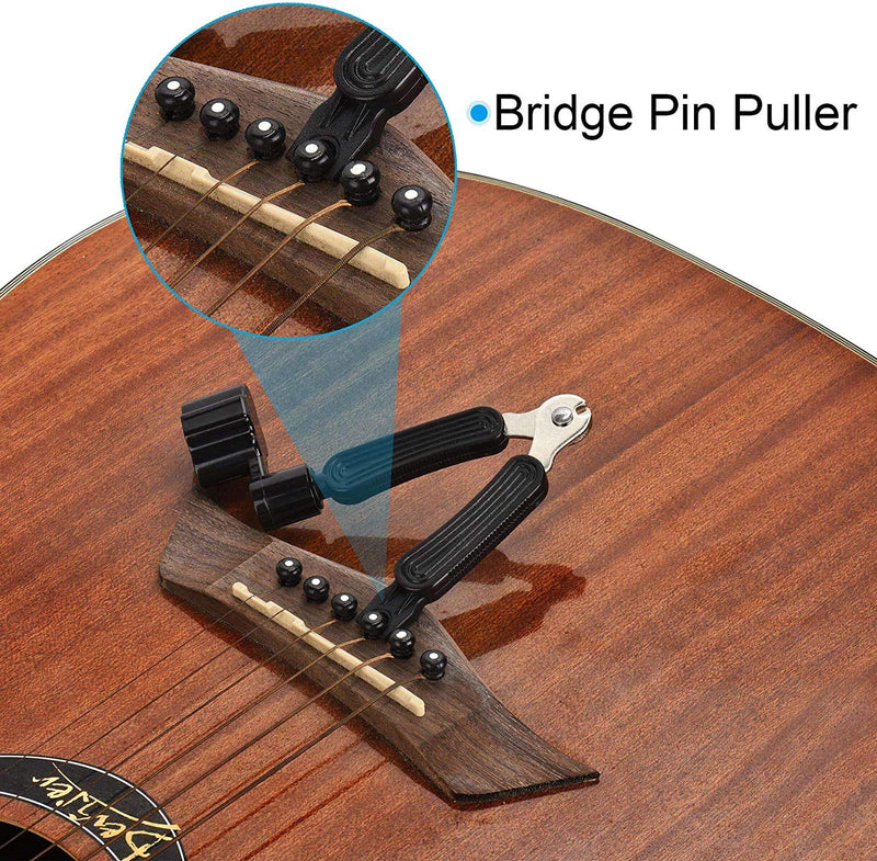 Guitar Winder Guitar String Winder and Cutter -All-In-1 Restringing Tool Includes Clippers Bridge Pin Puller Peg Winder Designed to Fit Most Guitars