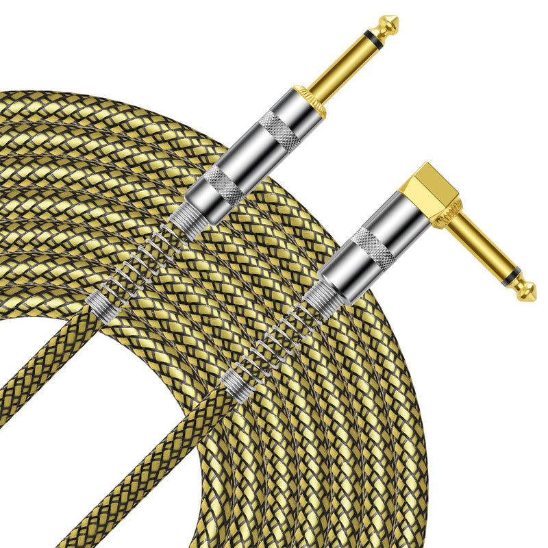 [AUSTRALIA] - CableGeeker Guita Cable, 10ft Guita Instrument Cable 1/4 Inch Right to Straight Bass Audio Cord - BlackYellow 