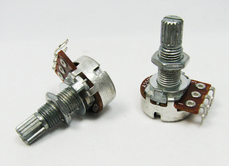 2-pack 250K Long-Shaft Audio-Taper Guitar Volume Potentiometers