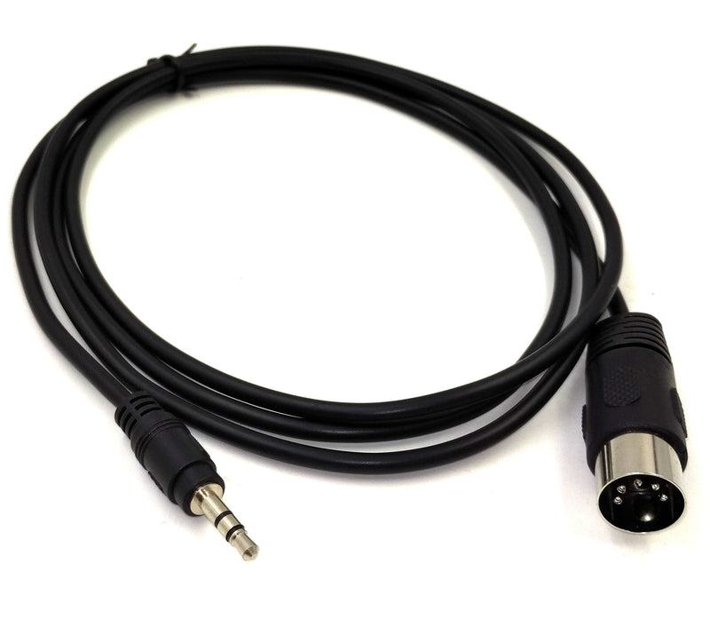 [AUSTRALIA] - Exuun MIDI Cable, 1.5M/5Ft 5-Pin DIN Plugs Male to 3.5mm 1/8 inch TRS Male Jack Stereo Plug Converter Cable Audio Cable (DIN-3.5mm) 