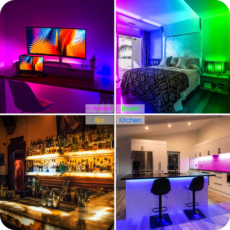 [AUSTRALIA] - Led Strip Lights 50 Feet,DZFtech Led Lights Strip App Control, Color Changing and Synchronization with Music,Led Lights for Bedroom,Room and Home Decoration 50FT 