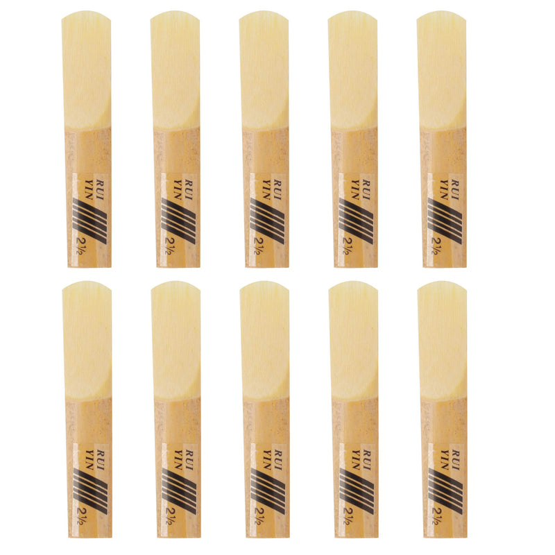 Pimoys 10 Pack Traditional Bb Clarinet Reeds with Plastic Box,Strength 2.5