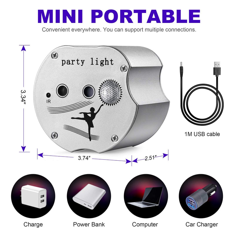 Hemucun Party Lights, Mini Portable DJ Disco Stage Laser Light with Remote Control Sound Activated, LED Projector RGB 3 Lens 48 Patterns for Dancing Christmas Birthday Gift Show Home Decoration RGB 48 Patterns