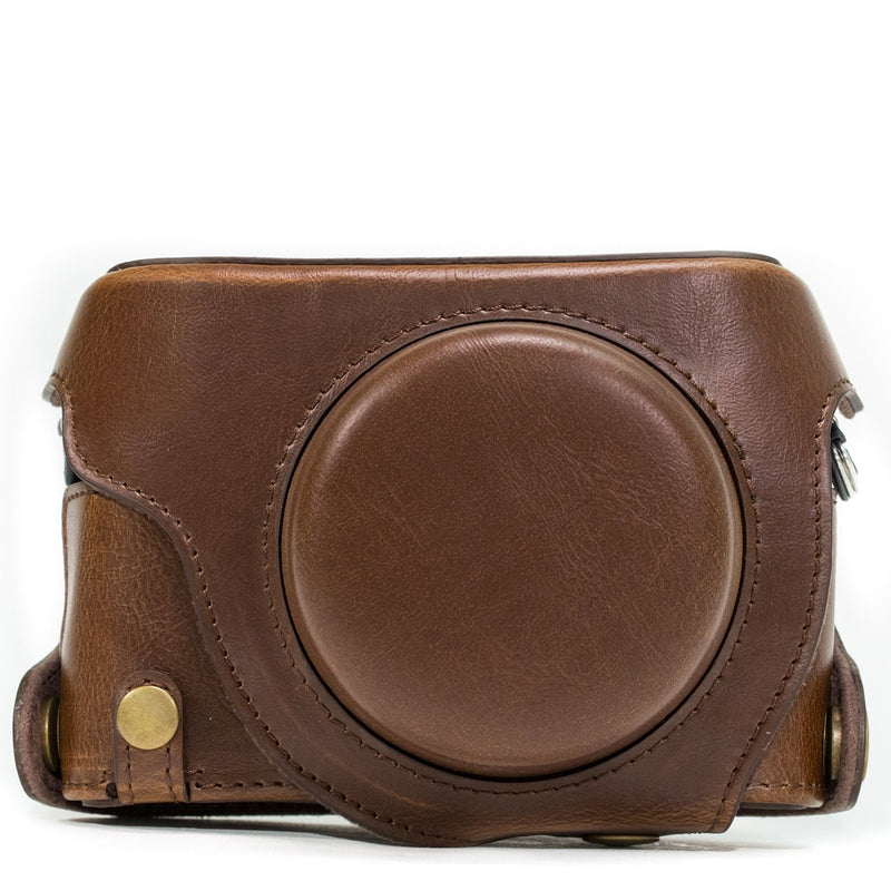 MegaGear Ever Ready Protective Leather Camera Case, Bag for Panasonic LUMIX LX100, DMC-LX100 Camera (Dark Brown)