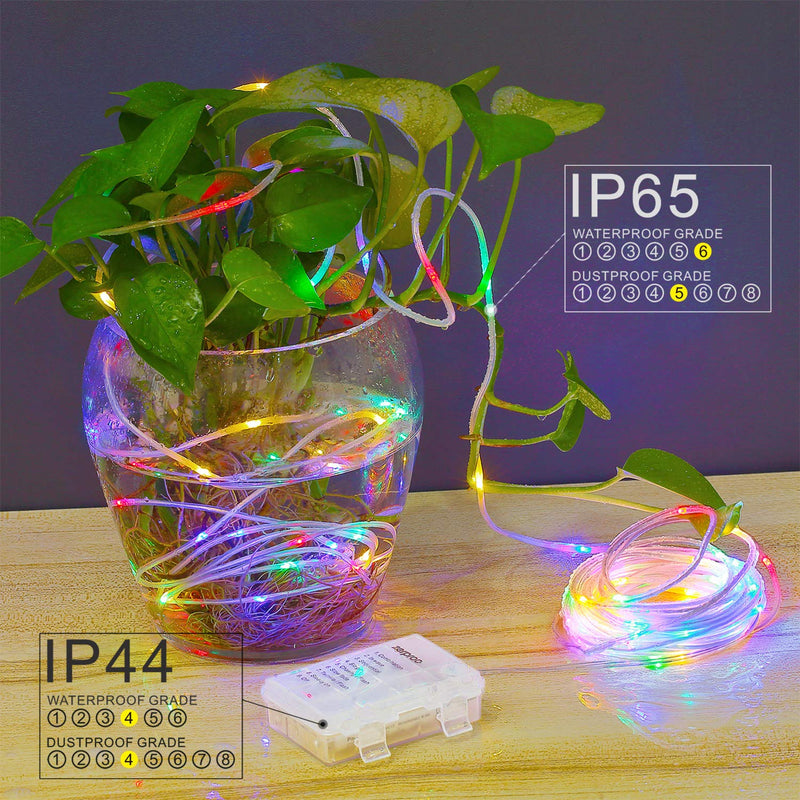 [AUSTRALIA] - zerproc LED String Lights, 100 LED Rope Lights, Battery Operated 33ft 8 Mode Fairy Lights with IR Remote Timer for Easter, Garden, Patio and Indoor Decor, Multi-Color Multicolor 