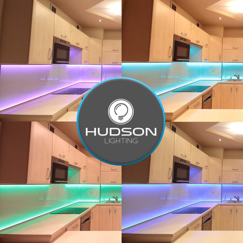 [AUSTRALIA] - Hudson Lighting RGB LED Strip Lights, 16.4 ft with Remote, Waterproof Color Changing Light Strip for Bedroom, Kitchen, Desk, TV Backlight, 2-Year Warranty 