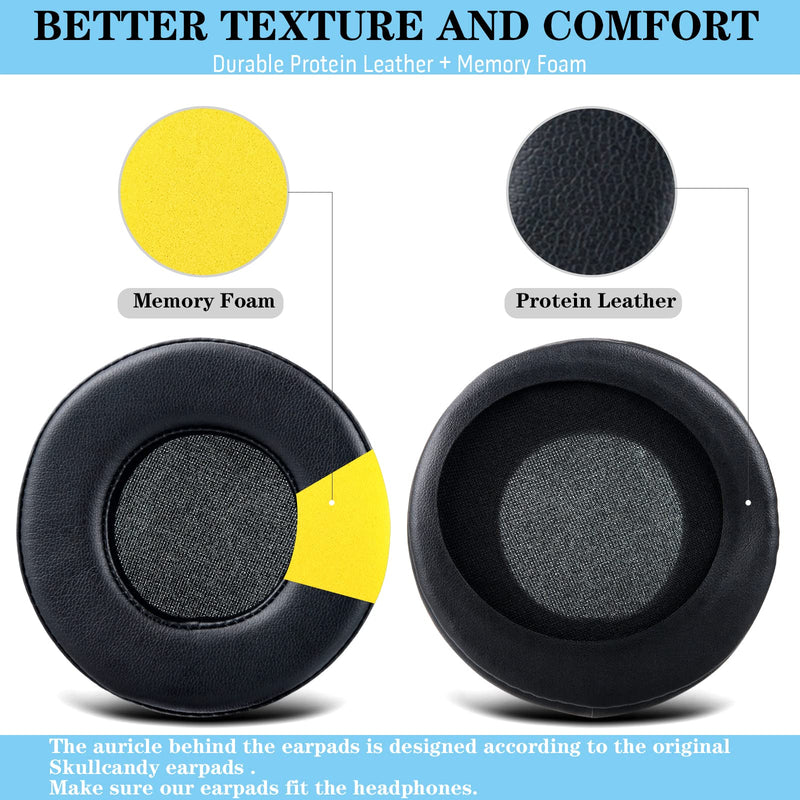 [AUSTRALIA] - Hesh2 Wireless Earpads,Replacement Ear Pads Cushion for Skullcandy Hesh& Hesh2 Wireless Over-Ear, Softer Durable Leather and Comfortable Sponge,Hesh 2 Pads-(Black) 