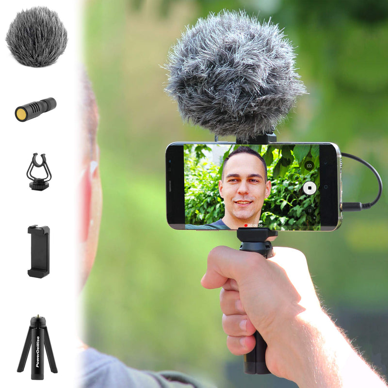 [AUSTRALIA] - Video Microphone with Adapter - Unidirectional On-Camera Microphone for iPhone - Directional Cardioid iPhone Microphone for Video Recording 