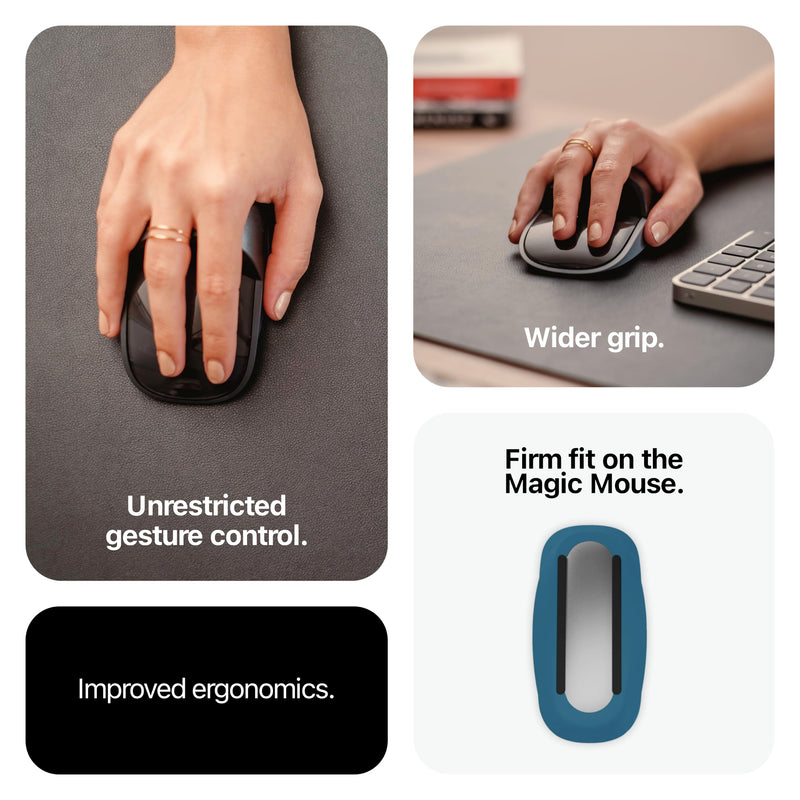 Solumics.Case - Ergonomic case for Apple Magic Mouse | for a More Ergonomic iMac Mouse (White/Silver) White/Silver