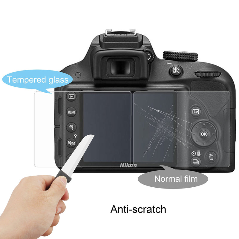 Screen Protector for Nikon D3100 D3200 D3300 D7100, Wisdompro 2 Pack Tempered Glass Anti-scratch Ultra Clear Cover for Digital Camera