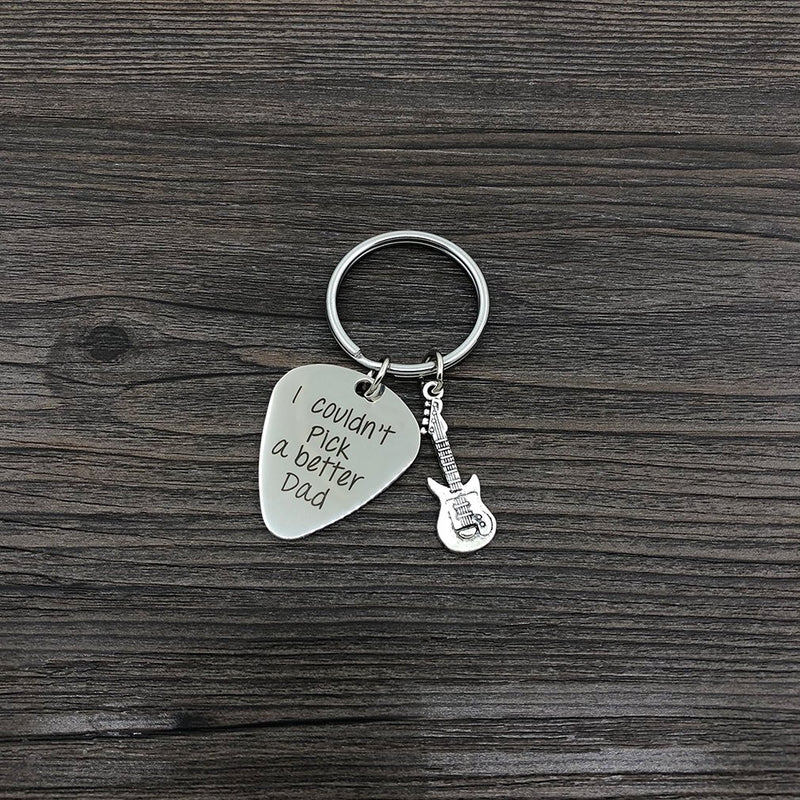 I will Always Pick You Guitar Pick Keychain Engraved I Pick You Grandpa Handstamped Boyfriend Husband Fiance Musician Gifts (I will always pick you keychain) I will always pick you keychain
