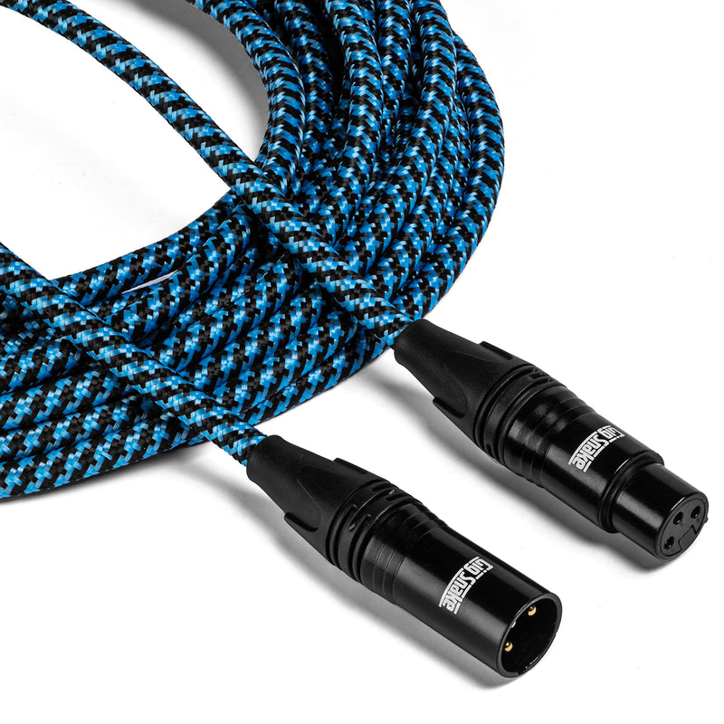 [AUSTRALIA] - Gig Snake Microphone Cable 25 ft - Blue XLR Male to Female Mic Cable - Professional Studio Quality Microphone Cord and XLR Patch Lead - Reliable Dynamic Low Noise Braided Microphone Wire 25FT 