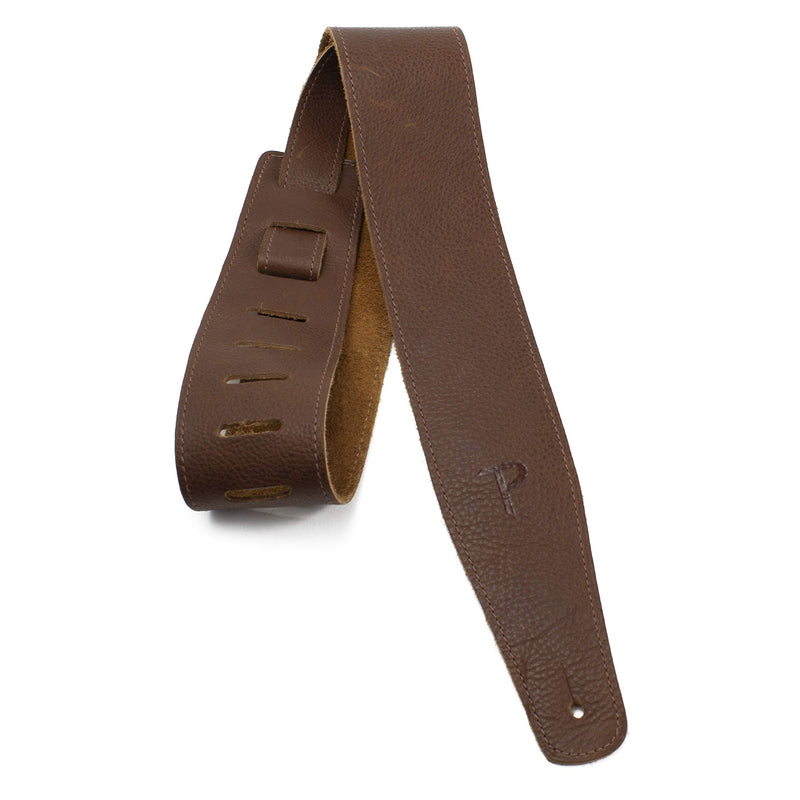 Perri's Leathers Saddle Leather Guitar Strap, Brown, Adjustable Length 41" to 56", Comfortable, Soft Backing, 2.5" Wide