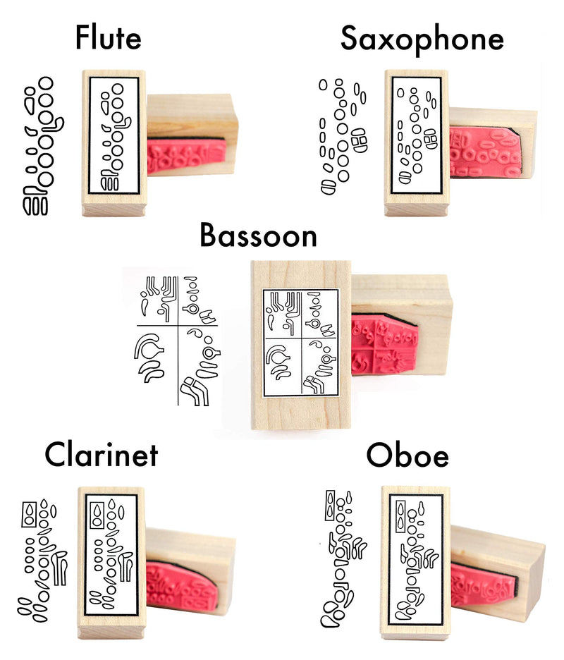 Woodwind Teacher - Fingering Rubberstamp Gift pack (5 stamps and pad)