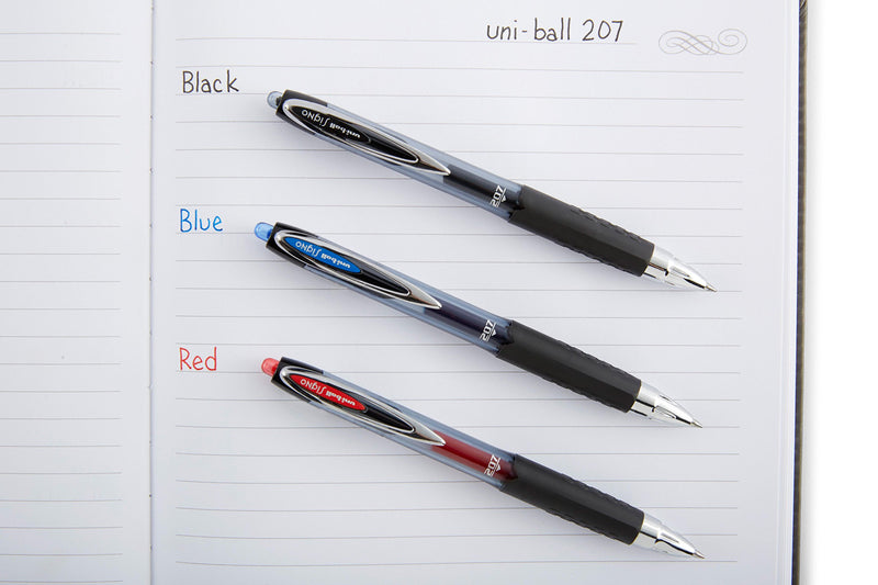 uni-ball 207 Retractable Gel Pens, Medium Point (0.7mm), Blue, 2 Count